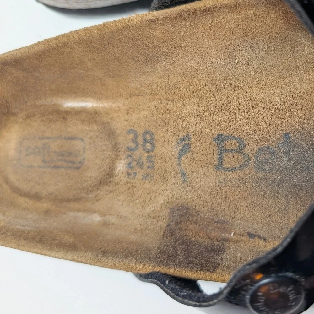 Betula by Birkenstock Vinja Sandals Black Patent Strappy Thong Comfort Womens 38